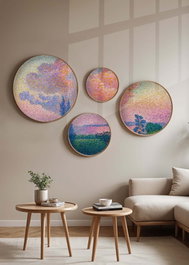 Wallity Conjunto de 4 Pinturas Decorativas en MDF enmarcadas Multicolor